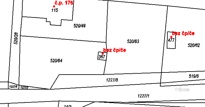 Pačejov 49515110 na parcele st. 367 v KÚ Pačejov, Katastrální mapa