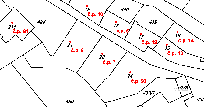 Volšovy 7, Sušice na parcele st. 20 v KÚ Dolní Staňkov, Katastrální mapa