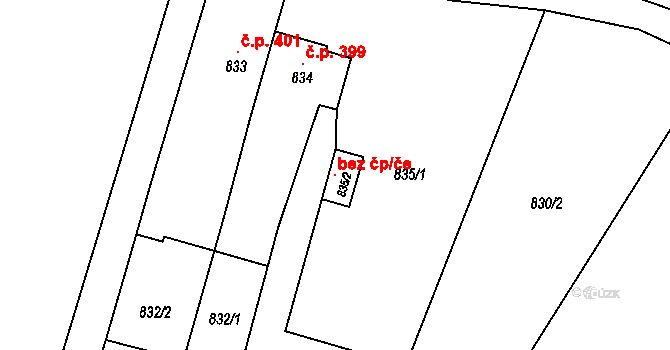 Jablunkov 100867111 na parcele st. 835/2 v KÚ Jablunkov, Katastrální mapa