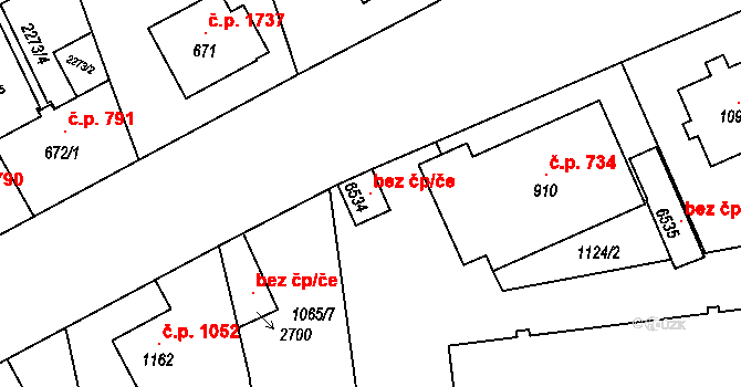 Šumperk 106616111 na parcele st. 6534 v KÚ Šumperk, Katastrální mapa