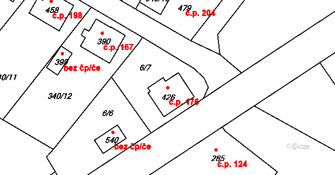 Držkov 176 na parcele st. 426 v KÚ Držkov, Katastrální mapa