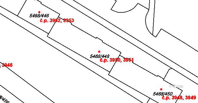 Jihlava 3950,3951 na parcele st. 5468/448 v KÚ Jihlava, Katastrální mapa