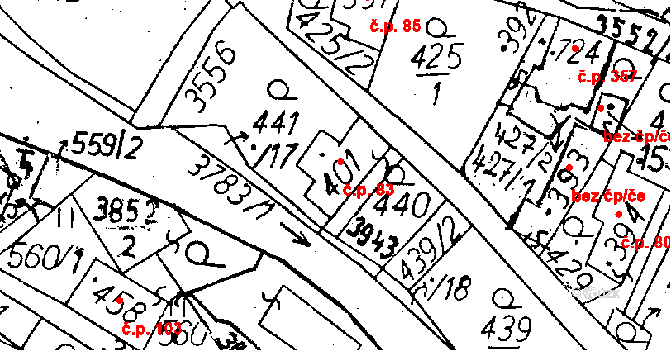 Cvikov II 83, Cvikov na parcele st. 401 v KÚ Cvikov, Katastrální mapa