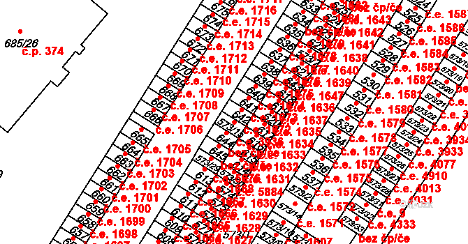 Všebořice 3936, Ústí nad Labem na parcele st. 573/15 v KÚ Všebořice, Katastrální mapa