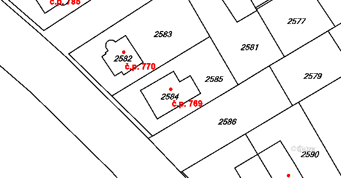 Žamberk 769 na parcele st. 2584 v KÚ Žamberk, Katastrální mapa