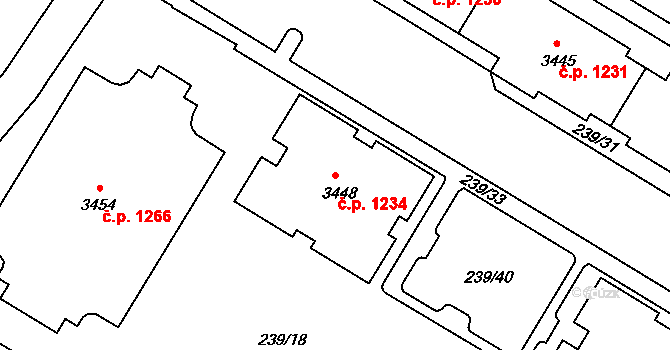 Strakonice I 1234, Strakonice na parcele st. 3448 v KÚ Strakonice, Katastrální mapa