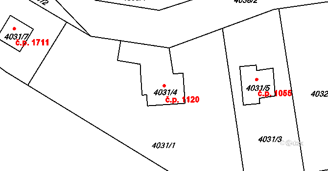 Frýdlant 1120, Frýdlant nad Ostravicí na parcele st. 4031/4 v KÚ Frýdlant nad Ostravicí, Katastrální mapa