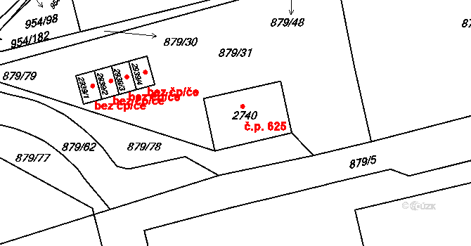 Klatovy III 625, Klatovy na parcele st. 2740 v KÚ Klatovy, Katastrální mapa