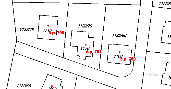 Rtyně v Podkrkonoší 781 na parcele st. 1176 v KÚ Rtyně v Podkrkonoší, Katastrální mapa