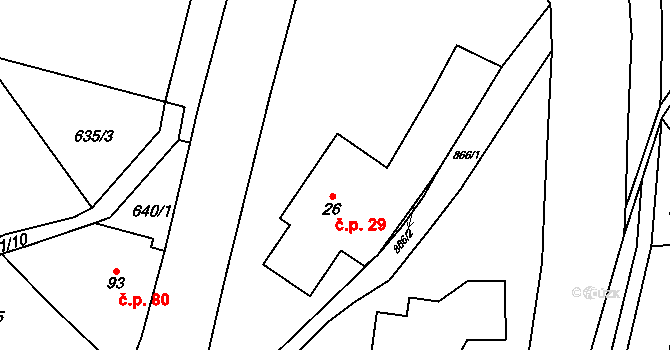 Arnultovice 29, Rudník na parcele st. 26 v KÚ Arnultovice, Katastrální mapa