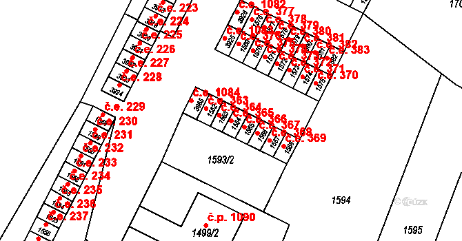 Kuřim 365 na parcele st. 1564 v KÚ Kuřim, Katastrální mapa