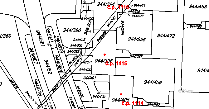 Šumbark 1115, Havířov na parcele st. 944/398 v KÚ Šumbark, Katastrální mapa