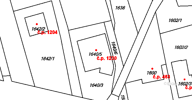Kylešovice 1230, Opava na parcele st. 1640/5 v KÚ Kylešovice, Katastrální mapa