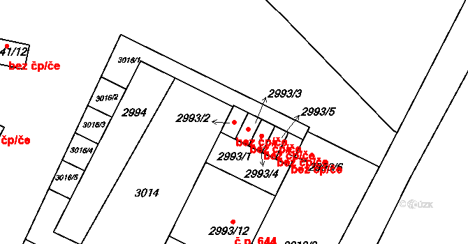 Bystřice nad Pernštejnem 38380111 na parcele st. 2993/2 v KÚ Bystřice nad Pernštejnem, Katastrální mapa