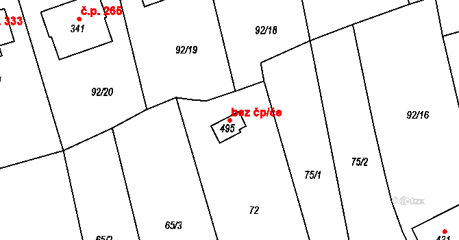 Besednice 38394111 na parcele st. 495 v KÚ Besednice, Katastrální mapa
