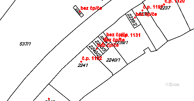 Teplice 39155111 na parcele st. 2240/2 v KÚ Teplice, Katastrální mapa