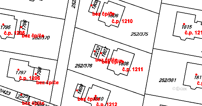 Rosice 39838111 na parcele st. 1807 v KÚ Rosice u Brna, Katastrální mapa