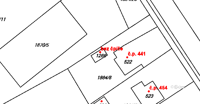 Zbiroh 40682111 na parcele st. 1266 v KÚ Zbiroh, Katastrální mapa