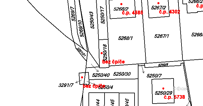 Chomutov 41755111 na parcele st. 5250/18 v KÚ Chomutov I, Katastrální mapa