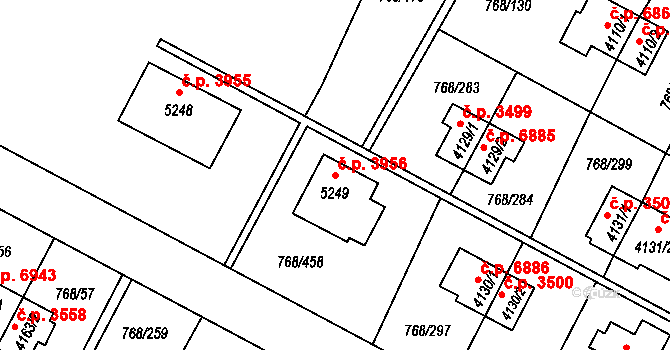 Zlín 3956 na parcele st. 5249 v KÚ Zlín, Katastrální mapa