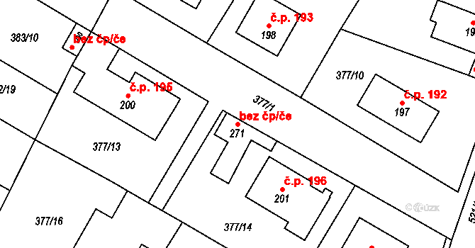 Cvrčovice 43126111 na parcele st. 271 v KÚ Cvrčovice, Katastrální mapa