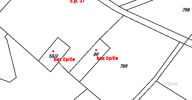Fulnek 44868111 na parcele st. 86 v KÚ Dolejší Kunčice, Katastrální mapa