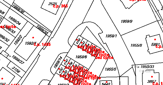 Šumperk 44958111 na parcele st. 4143 v KÚ Šumperk, Katastrální mapa