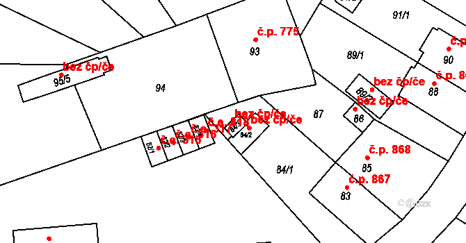 Jirkov 45024111 na parcele st. 84/3 v KÚ Jirkov, Katastrální mapa