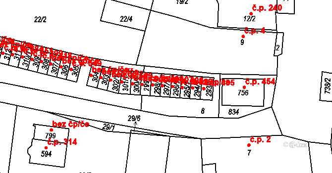 Maršov 407, Krupka na parcele st. 297/1 v KÚ Maršov u Krupky, Katastrální mapa