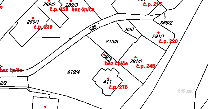 Jablonné nad Orlicí 45487111 na parcele st. 881 v KÚ Jablonné nad Orlicí, Katastrální mapa