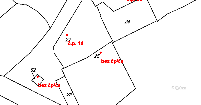 Mokrouše 46239111 na parcele st. 25 v KÚ Mokrouše, Katastrální mapa