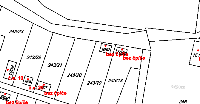 Třinec 46598111 na parcele st. 969 v KÚ Konská, Katastrální mapa