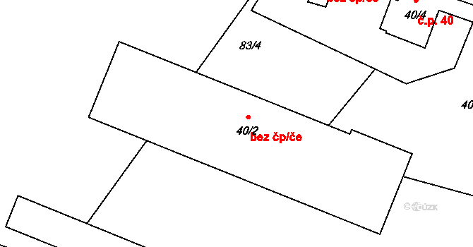 Měcholupy 47049111 na parcele st. 40/2 v KÚ Velká Černoc, Katastrální mapa