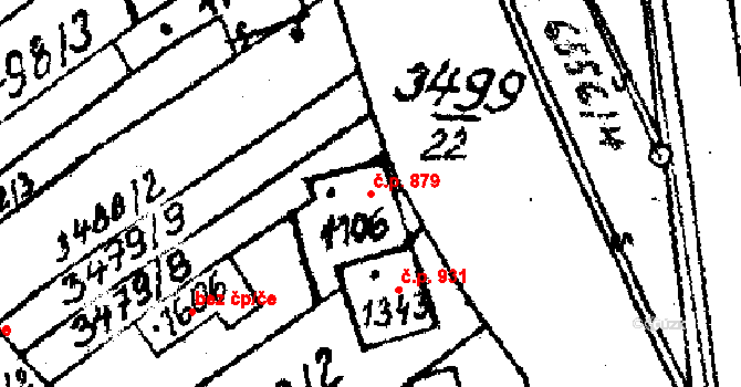 Květná 879, Strání na parcele st. 1106 v KÚ Strání, Katastrální mapa