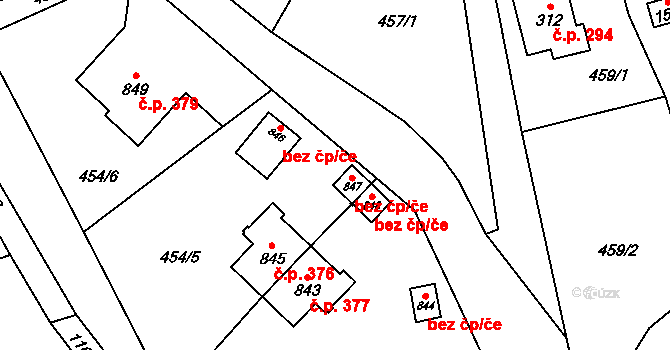 Vranov nad Dyjí 47472111 na parcele st. 847 v KÚ Vranov nad Dyjí, Katastrální mapa