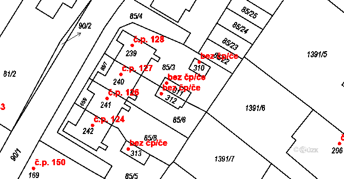 Kochánky 48189111 na parcele st. 311 v KÚ Kochánky, Katastrální mapa