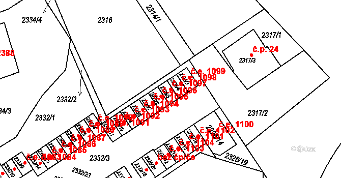 Ústí nad Labem-centrum 1097, Ústí nad Labem na parcele st. 2326/5 v KÚ Ústí nad Labem, Katastrální mapa