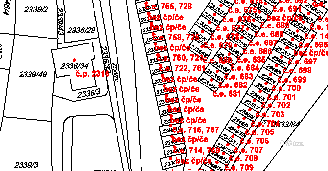 Pelhřimov 48525111 na parcele st. 2333/72 v KÚ Pelhřimov, Katastrální mapa