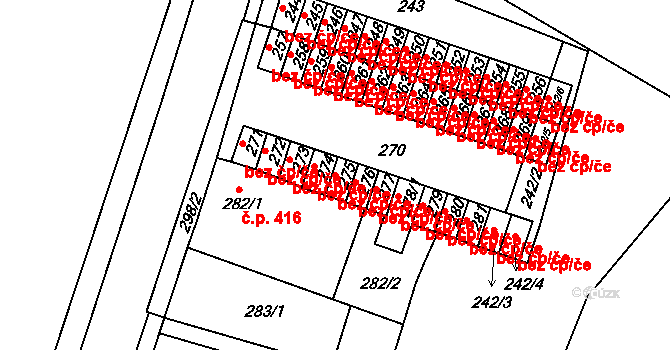Novosedlice 48716111 na parcele st. 275 v KÚ Novosedlice, Katastrální mapa