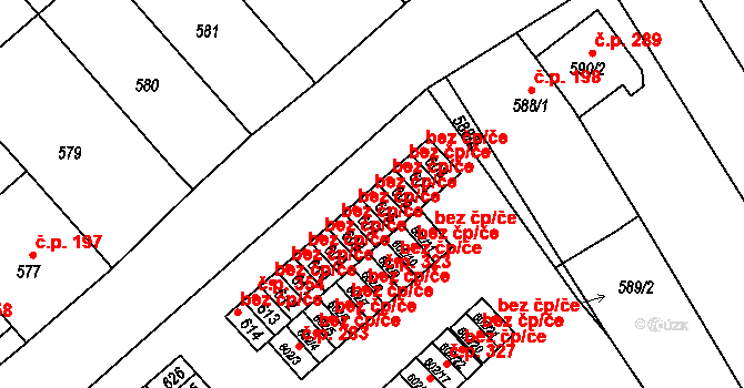 Přerov 49917111 na parcele st. 606 v KÚ Újezdec u Přerova, Katastrální mapa
