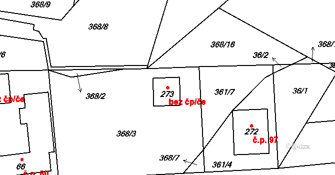 Humpolec 91368111 na parcele st. 273 v KÚ Krasoňov, Katastrální mapa