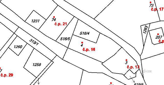Mrzkovice 16, Světlá nad Sázavou na parcele st. 4 v KÚ Mrzkovice, Katastrální mapa