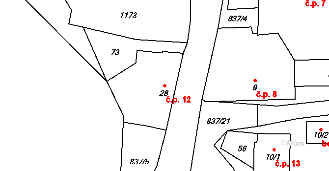 Počátky 12, Chotěboř na parcele st. 28 v KÚ Počátky u Chotěboře, Katastrální mapa