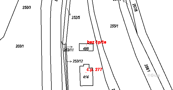 Hořepník 97563111 na parcele st. 498 v KÚ Hořepník, Katastrální mapa