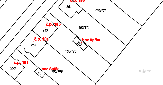 Sušice 107246112 na parcele st. 339 v KÚ Sušice u Uherského Hradiště, Katastrální mapa
