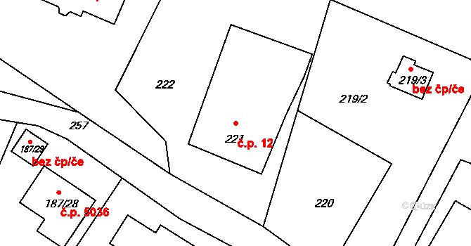 Lukášov 12, Jablonec nad Nisou na parcele st. 221 v KÚ Lukášov, Katastrální mapa
