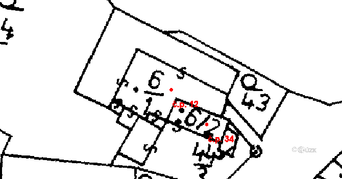 Pacelice 12, Škvořetice na parcele st. 6/1 v KÚ Pacelice, Katastrální mapa