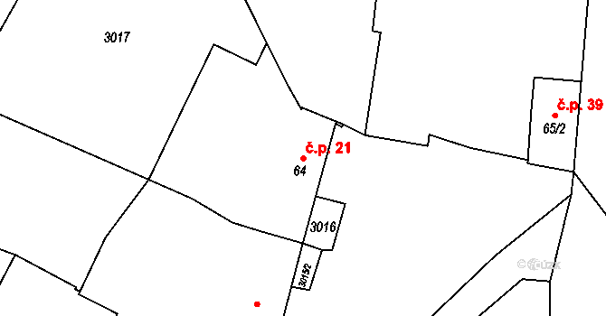 Holašovice 21, Jankov na parcele st. 64 v KÚ Holašovice, Katastrální mapa