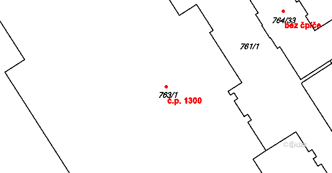 Nusle 1300, Praha na parcele st. 763/1 v KÚ Nusle, Katastrální mapa