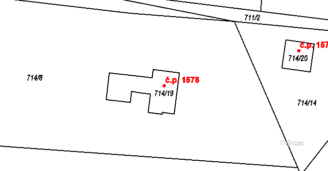 Příbor 1578 na parcele st. 714/19 v KÚ Klokočov u Příbora, Katastrální mapa